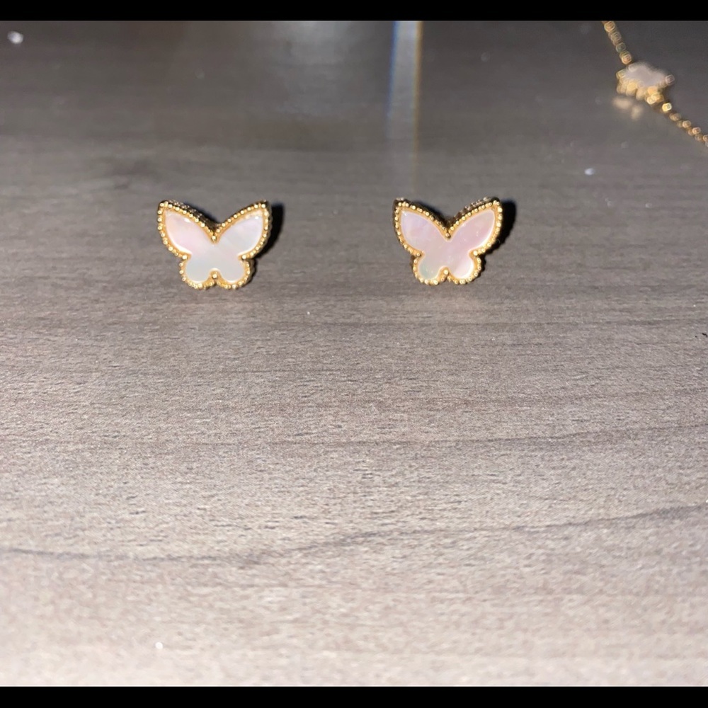 Mother of pearl butterfly earrings